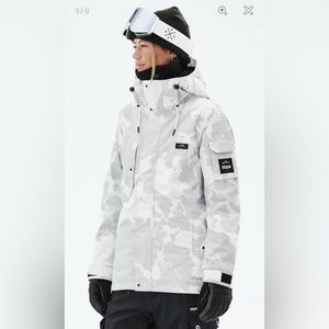 dopesnow women's adept ski/snowboard jacket grey/white camo size medium